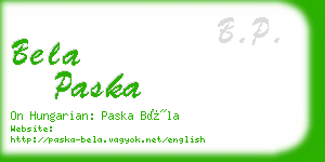 bela paska business card